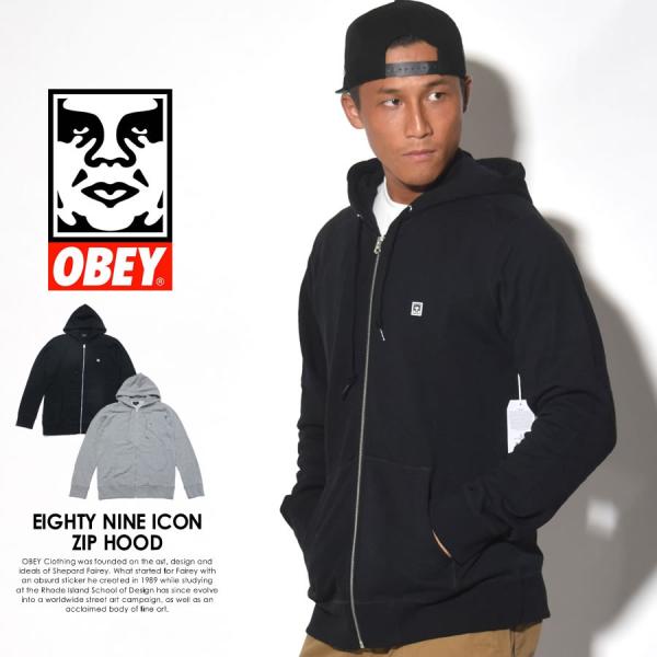 ayaページ♡⃜ オベイ OBEY スウェットジップアップパーカー メンズ 大きい