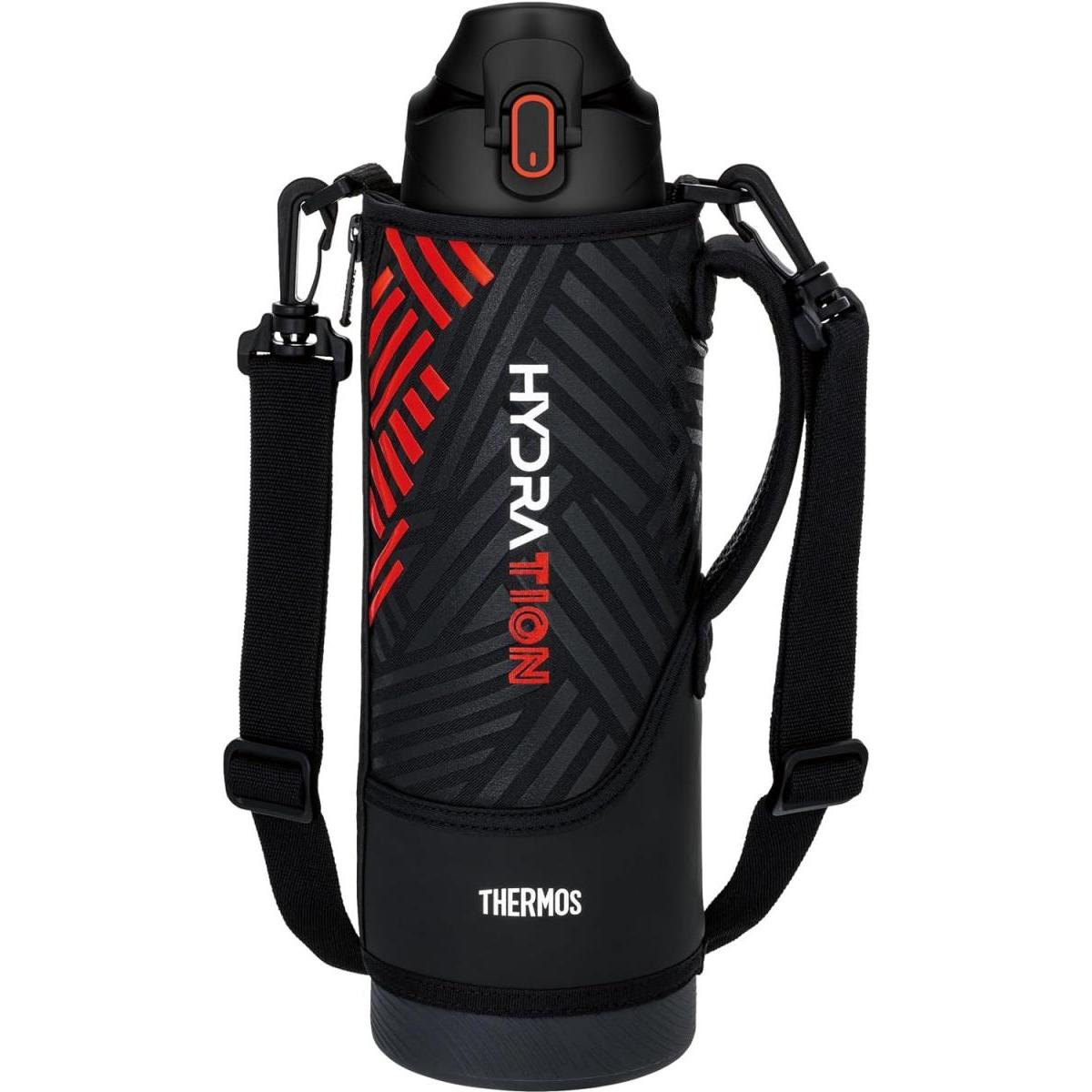 サーモス THERMOS 水筒 真空断熱スポーツボトル 1.5L ブラックオレンジ FJS-1500F BKOR 保冷専用 子供 ポーチ付き スポーツドリンク