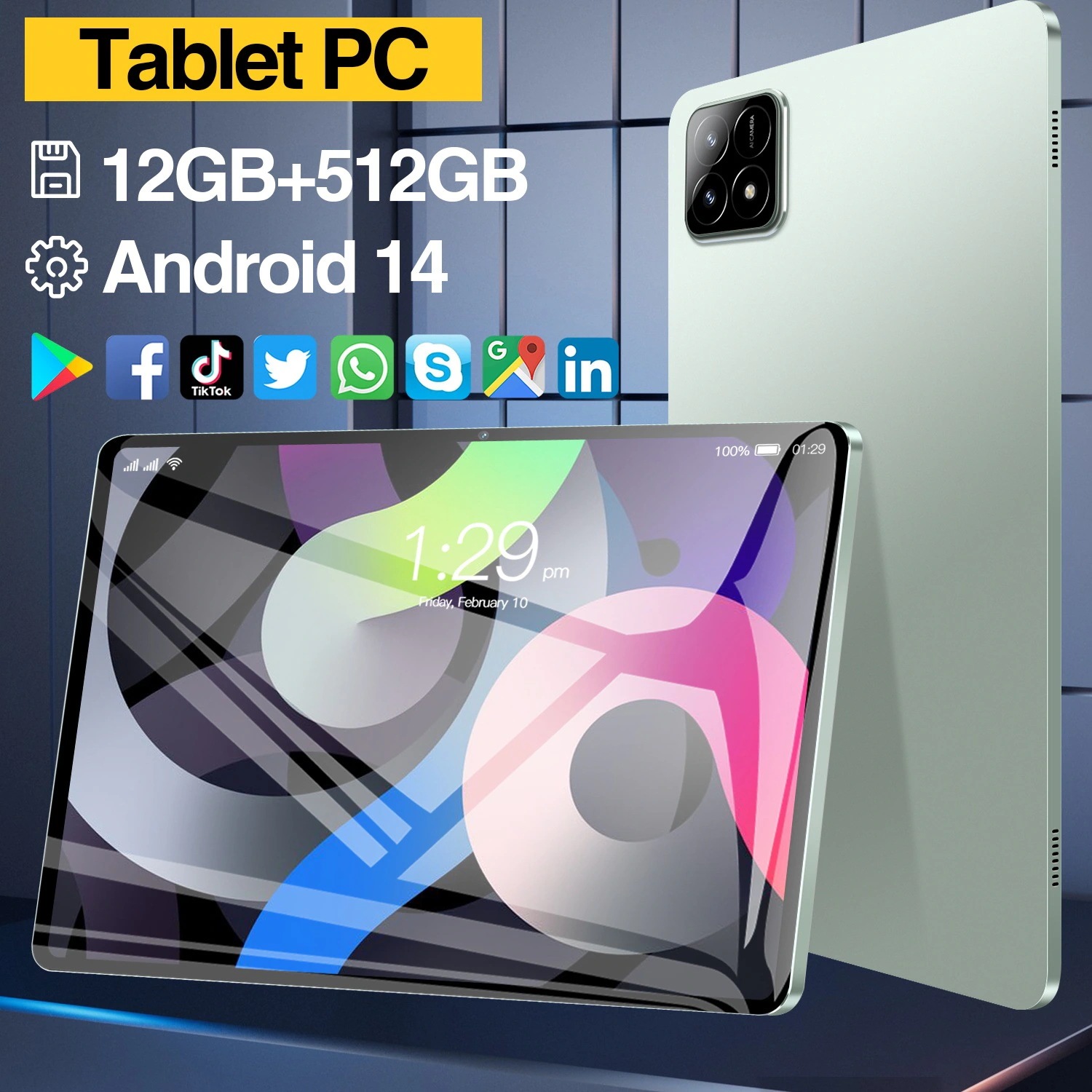 タブレットPC 本体 pad6SPro Android14 11インチ Wi-Fiモデル SIMフリー 4GB+128GB 在宅勤務 ネット授業 3Dゲーム 快適 軽量 カスタム 誕生日プレゼント