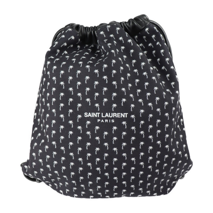 超美品 SAINT LAURENT PARIS サンローランパリ リュック・デイパック 553919 HPＱ4E 1070 バッグ キャンバス ラムスキン ブラック ドロースト【本物保証】 31,590円