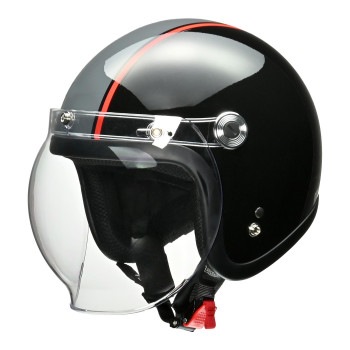 リード工業 BARTON ジェットヘルメット ブラックxグレー フリー（57-60cm未満） BC-10