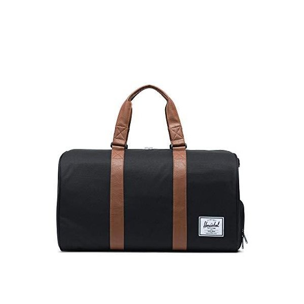 Herschel Novel Duffel Bag， Black/Tan Synthetic Leather， Classic 42.5L 並行輸入品旅行バッグ