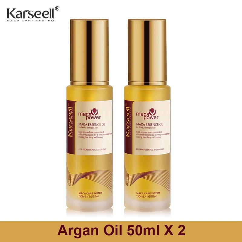 Karseell 1/2 個セット モロッコ アルガン オイル ヘアヒーリング用 コールドプレス 無重力アルガン オイル ヘアセラム 乾燥ダメージ毛用