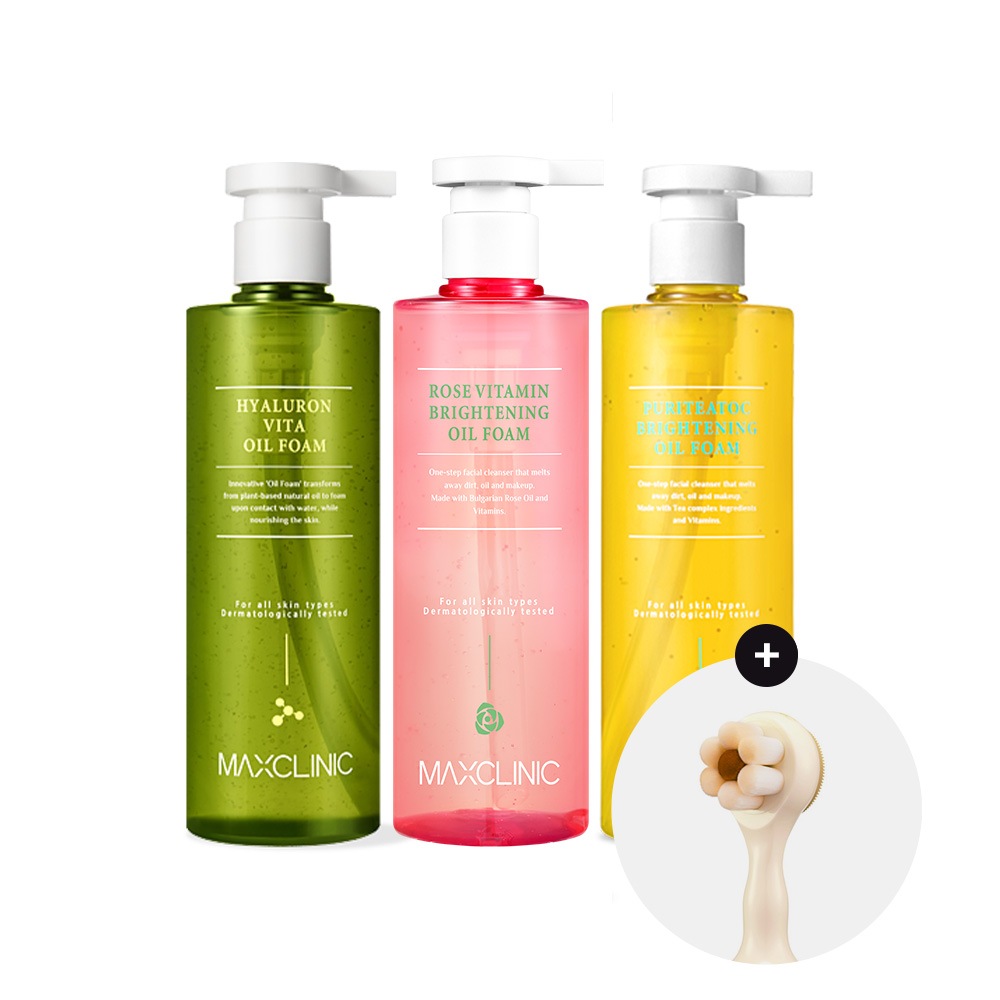 マックスクリニック反転クレンザー大容量オイル投入310g 3種タック1+毛穴ブラシ