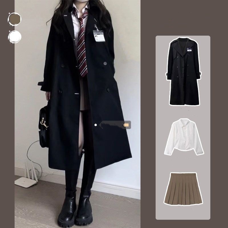 【3点セット】コート+シャツ+jkプリーツスカート 大人気 レディースファッション 【ネクタイを贈る】【バッジを贈る】