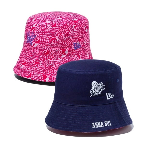 NEWERA ニューエラ バケット01 リバーシブル セーラーブリム Sailor Brim ANNA SUI アナ スイ ネイビー/ピンク　メンズ 男性 レディース 女性 帽子 ハット 送料無料