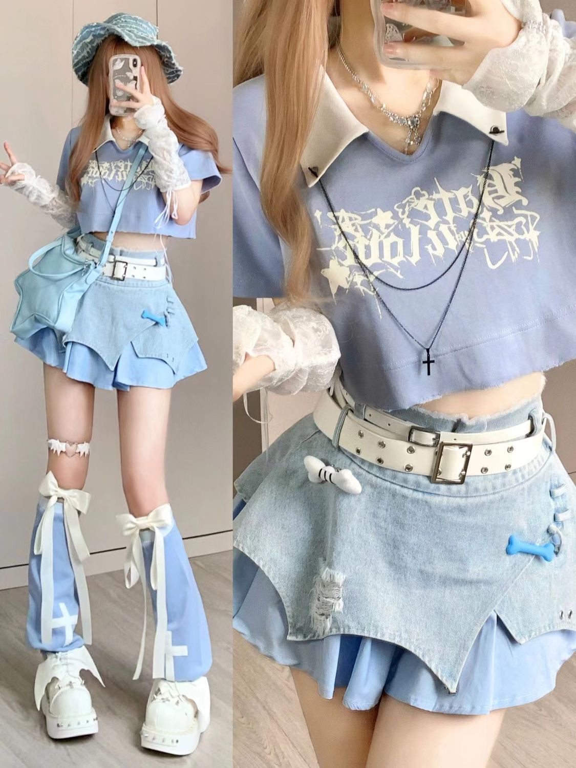 涼しく楽ちんセットアップ韓国フ今週の割引は 25% オフですァッション ワンピース ドレス トップス ハイウエストミニスカートドーパミン 三点セット