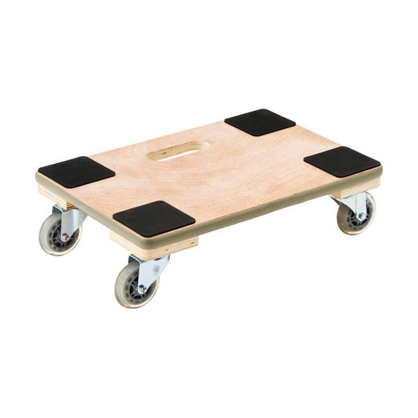 アイネット木製平台車 静運 すべり止め付 100kg荷重 310x460mm IK501-01 1台