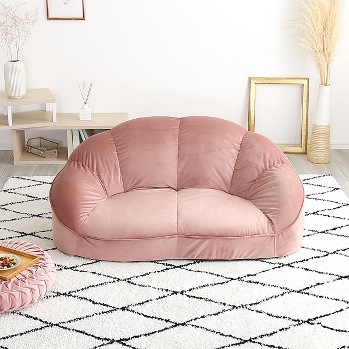 ローソファ 2人掛け 大人かわいいインテリア 12,063円