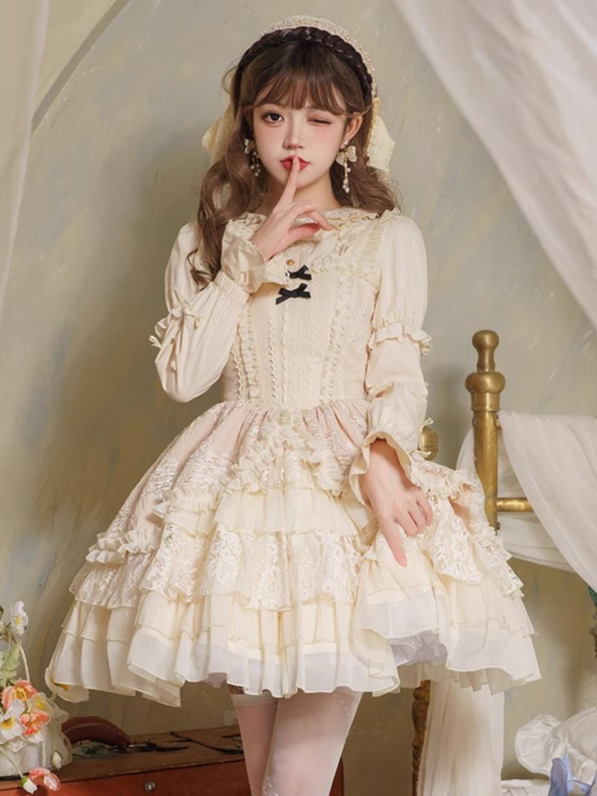 【オルゴールjsk】withpujiオリジナルデザイン エレガントクラバレエケーキスカート 重ねスカート ロリータ