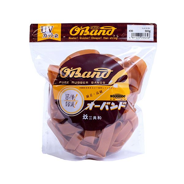 （まとめ） 共和 オーバンド#30 内径76mm 500g入 透明袋 GLA-N-005 1袋 [x3セット]