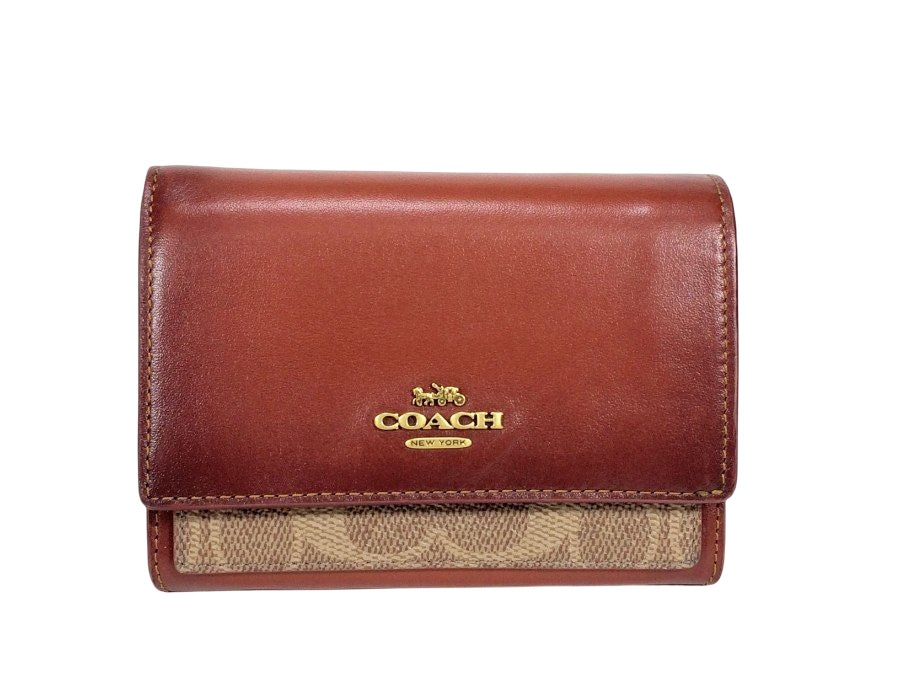 財布 シグネチャー レザー ブラウン 【中古品】