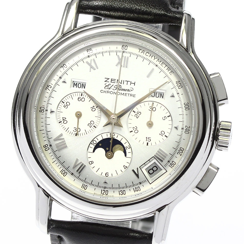 ゼニス ZENITH 01.0240.410 クロノマスター ムーンフェイズ トリプルカレンダー 自動巻き メンズ 良品 箱・保証書付き_793968【中古】 304,875円