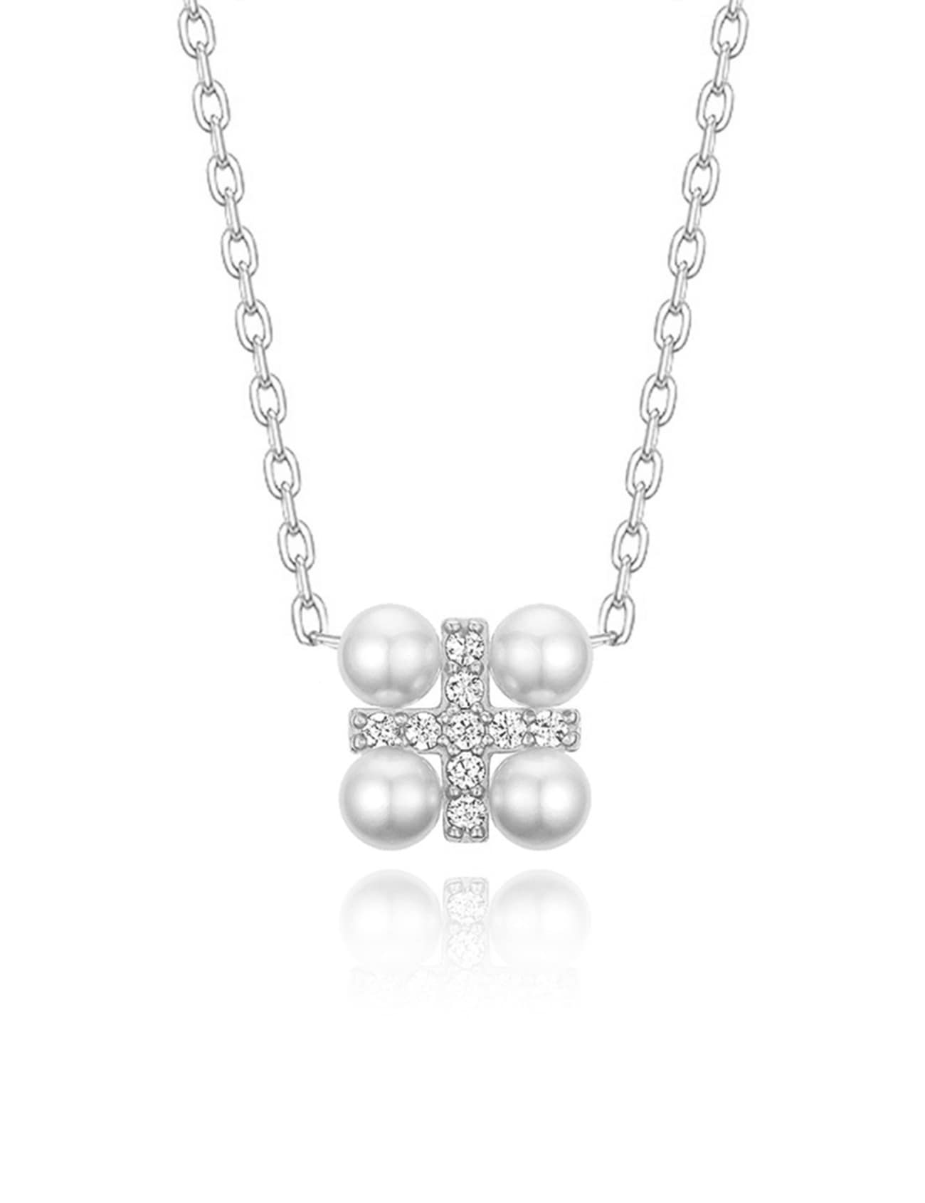 ヘスエル シルバー パール 十字架ネックレス GMN24