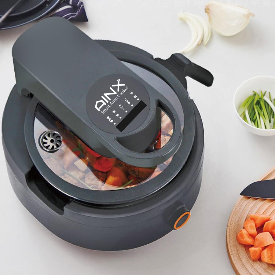 アイネクス 電気調理鍋 3.5L 炒め/低温/無水/煮込/パスタ/カレー/蒸し/デザート 自動調理 レシピブック付 ガラス蓋 ブラック AX-C1BN