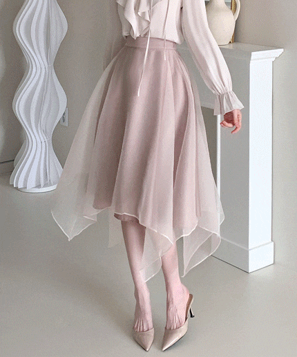 アシンメトリー オーガンザスカート