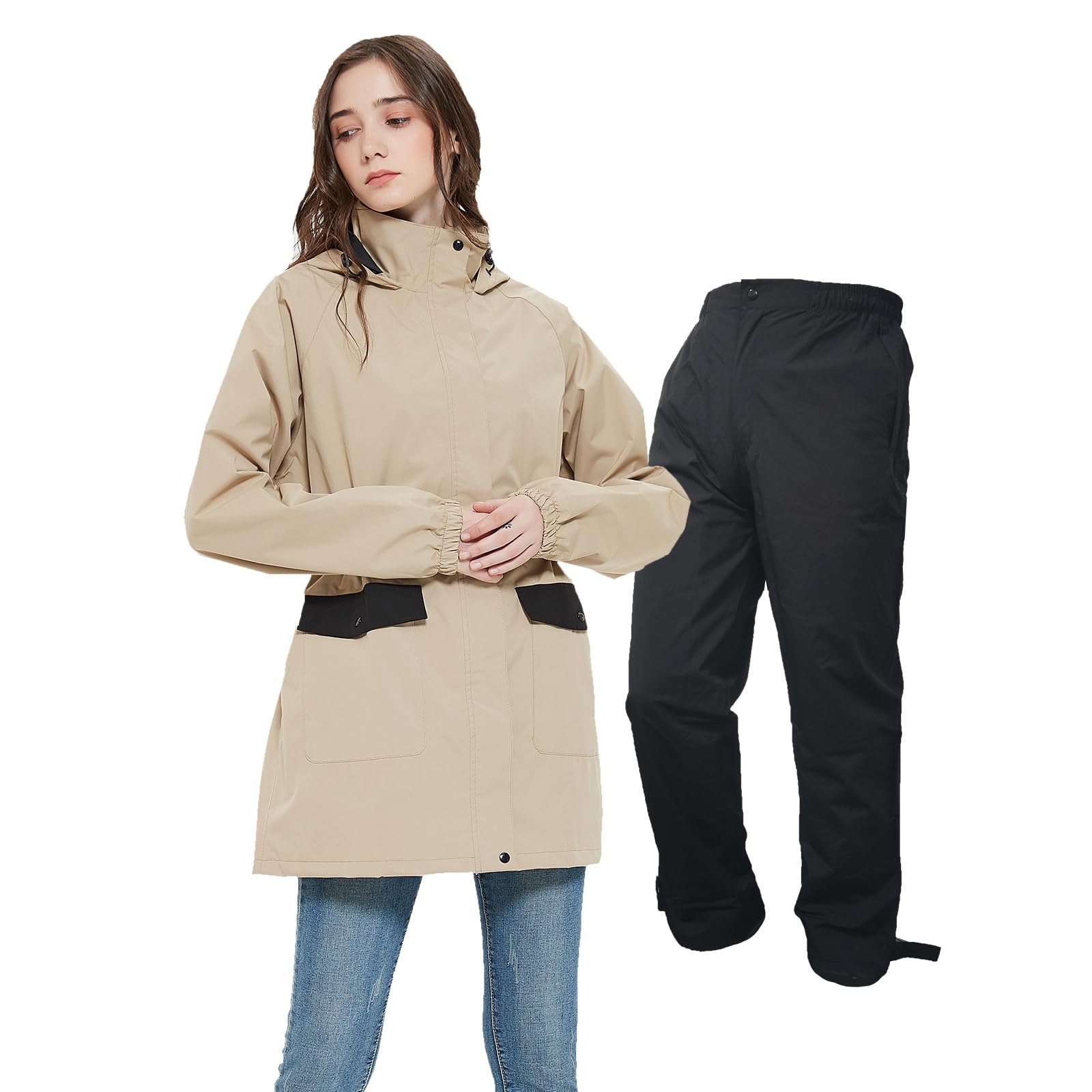 レインウェア レディース ゴルフ用 [上下レインスーツ・防水・薄手・登山・防寒] マウンテンパーカー レインパンツ付き アウトドア 釣り 夏 秋