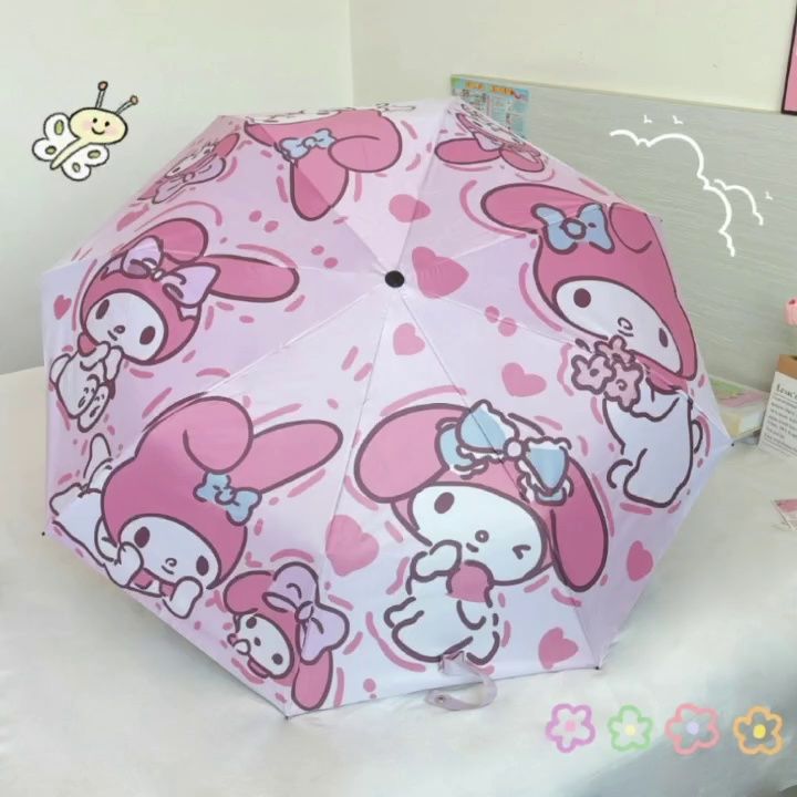 メロディ傘 女性用 晴雨兼用 全自動 学生モデル イケメン漫画 ピンク傘 かわいい