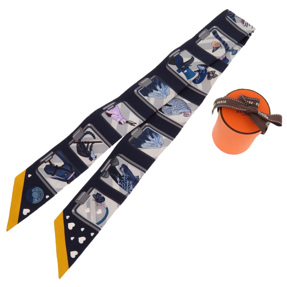 未使用品 ツイリー ストーリー スカーフ シルク/シルク マリン 0239【中古】 レディース