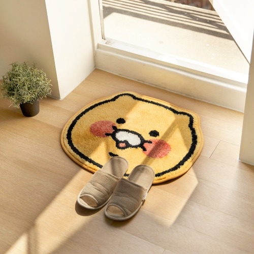 KAKAO FRIENDS 公式正規品 チュンシク 顔 ラグ 可愛いキャラクター リビング バスルーム 足マット
