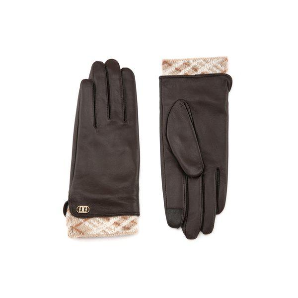 [25FW] ブラウンチェック配色ヤギ革手袋 DLGV5D102W2