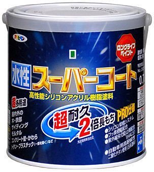 アサヒペン（まとめ買い）ペンキ 水性スーパーコート 水性多用途 新茶 0.7L [x3缶セット]