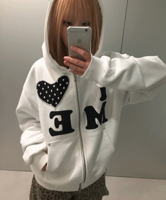Love Dot Hooded Zip-Up [2color]
