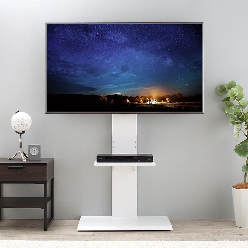 壁掛け風 テレビ台 ハイタイプ 32Vから50V対応 高さ5段階調節可 115cmから131cm