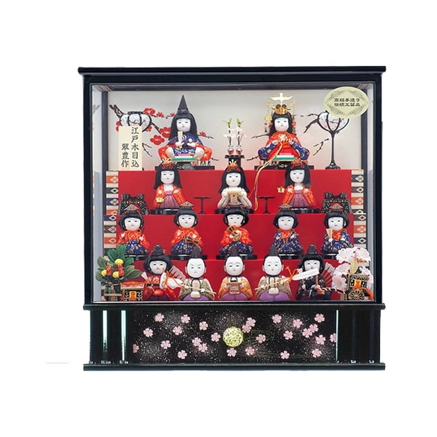 雛人形 ひな人形 お雛様 おひなさま かわいい 手作り 2025年 新作 秀光 限定品 送料無料 コンパクト ミニ 初節句 ひな祭り 十五人 15人 木目込み ケース 男雛 女雛 買得 お得 人気 ラ