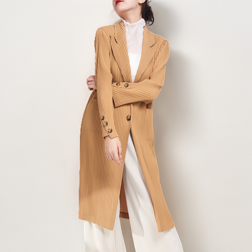 秋物レディースコート レディース 高級 ミドル丈 ゆったり スリム プリーツ スーツカラー コート 高級