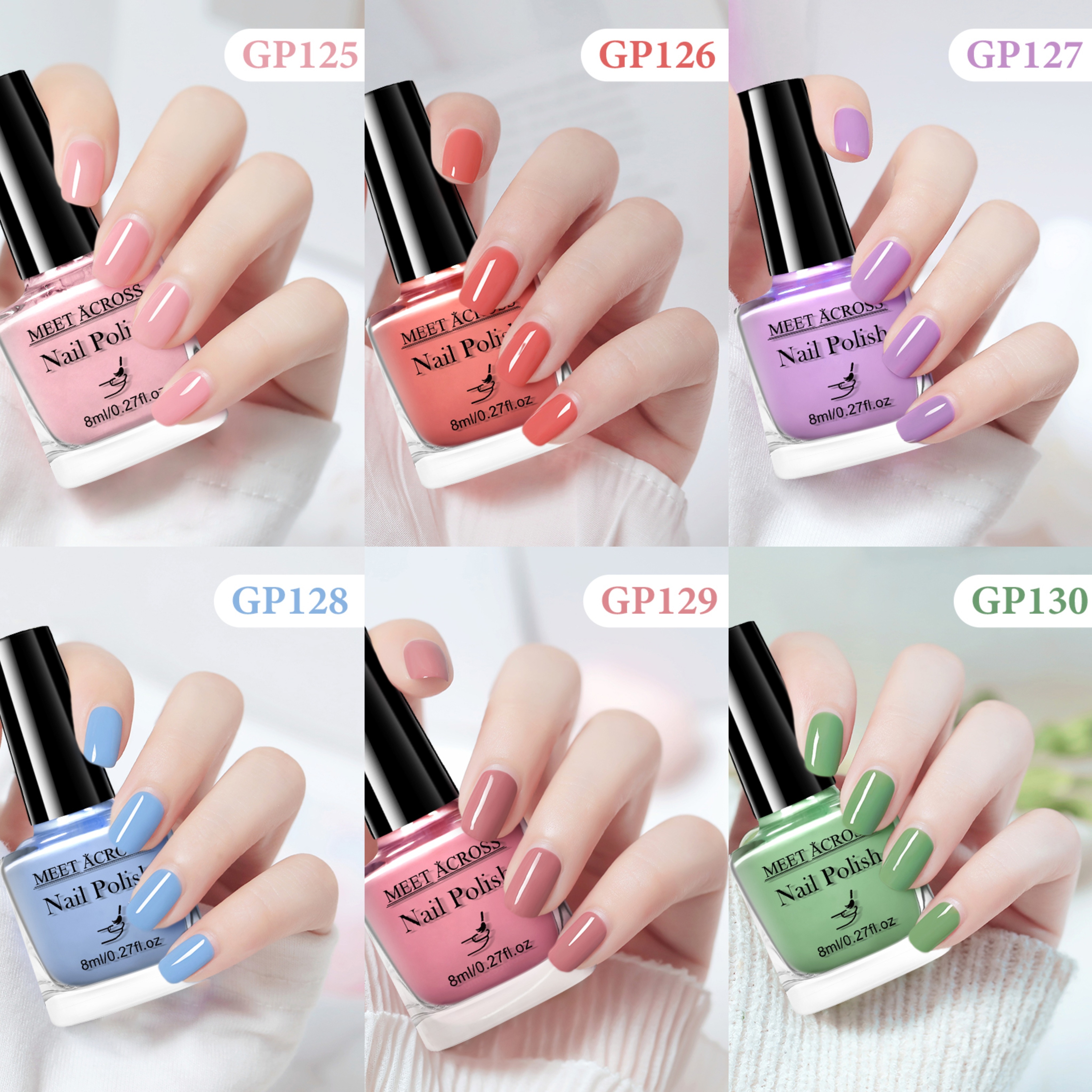 6個セット マカロン ピンク ブルー グリーン パープル 無臭 水性 ネイルポリッシュ 速乾 ノンスメア 剥がれにくい ウォーターベースド ネイルケーキ 4,213円