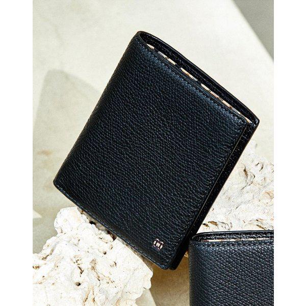 [26SS] [二つ折り財布][ALEX][アレックス] ブラック ヨーロッパ輸入レザー 内部チェックラインポイント DBWA6E852BK
