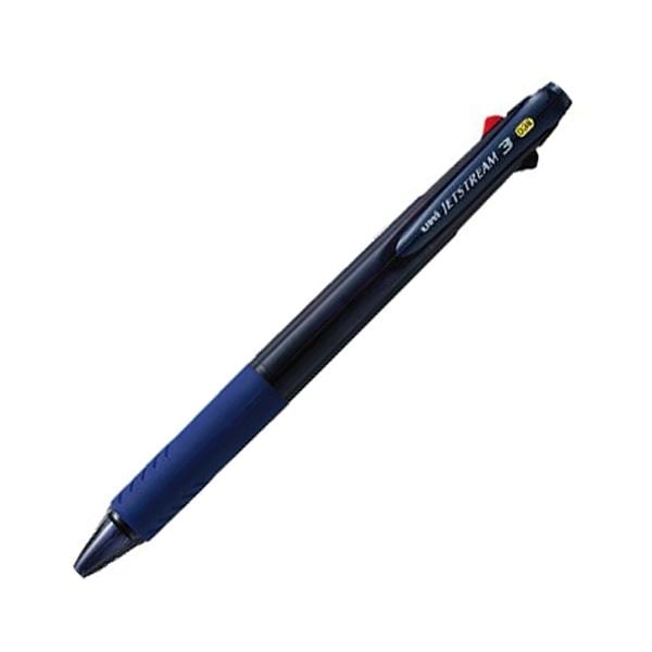 (まとめ) 三菱鉛筆 3色ボールペン ジェットストリーム3 0.38mm 軸色(透明ネイビー) SXE340038T.9 1本 (×30セット)