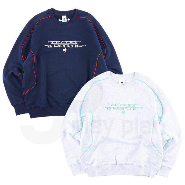 共用オーバーフィット刺繍ロゴパイピングマンツーマン QQ123LFS21