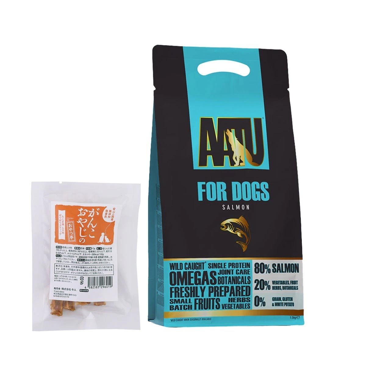 ドッグフード サーモン 1.5kg【国産たじま鶏ジャーキー(小サイズ)付き】