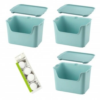 収納ケース katasu（カタス） ハコ L3段セット K-hL3+fML3+AC1 ブルー