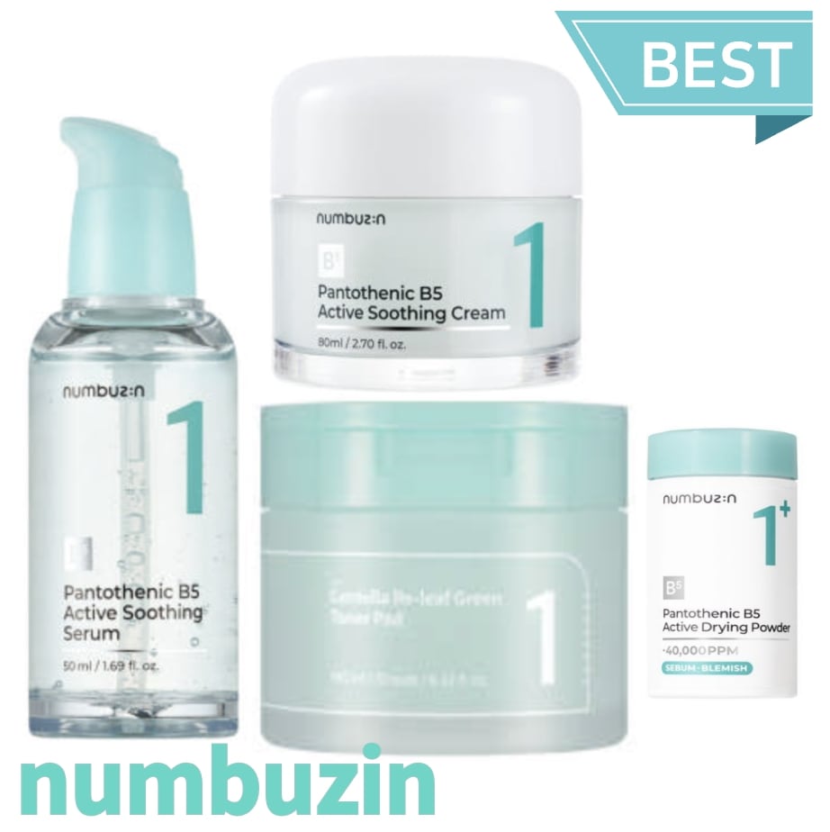 [ 1番 4種セット] 1番 パントテン酸トラブルケア 4種セット パッド 70枚 + セラム 50ml + クリーム 80ml + パウダー 7g