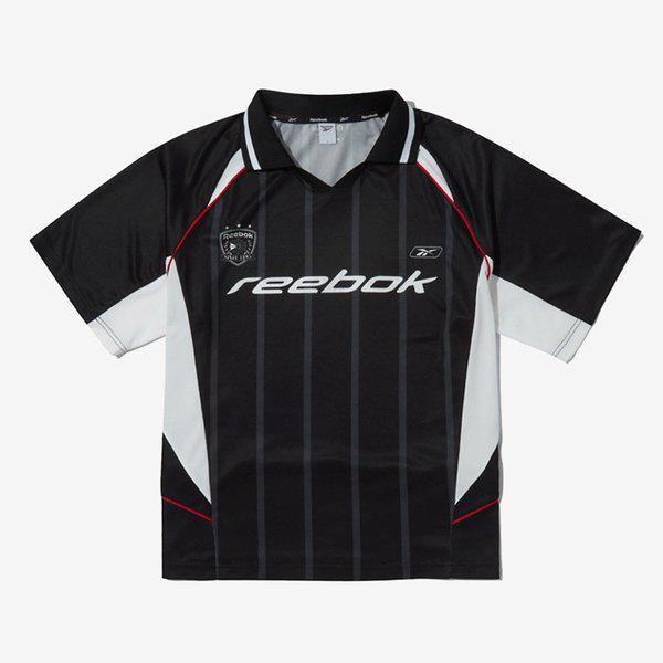 [] スポーツフットボールジャージ半袖Tシャツ ブラック RETS6ER37BK
