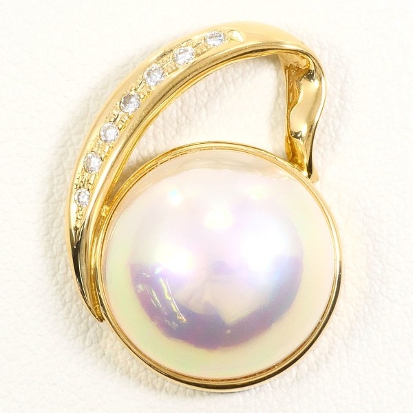 TASAKI タサキ 田崎真珠 ペンダントトップ マベパール ダイヤ 0.10 ジュエリー 中古