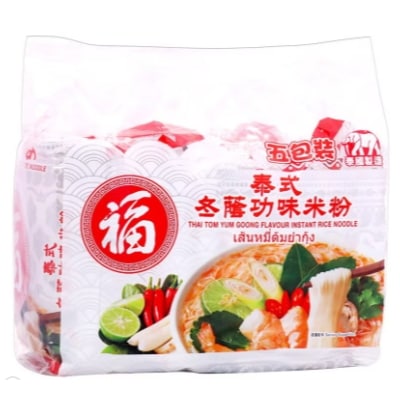 [福字] Thai Tom Yum Goong Flavour Instant Rice Noodle 泰式冬蔭功味即食米 5食パック 275G×２パック （香港版）