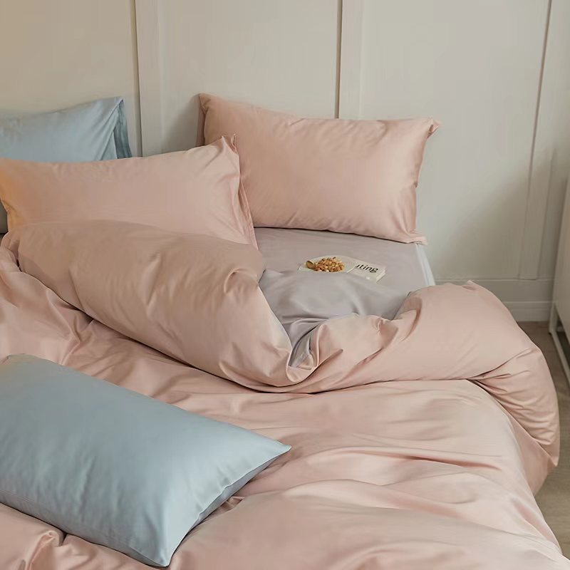 100ベッド4ピース綿ピュタルウールコットン4シーズン固形色の二重結合カバーシートハット 8,462円