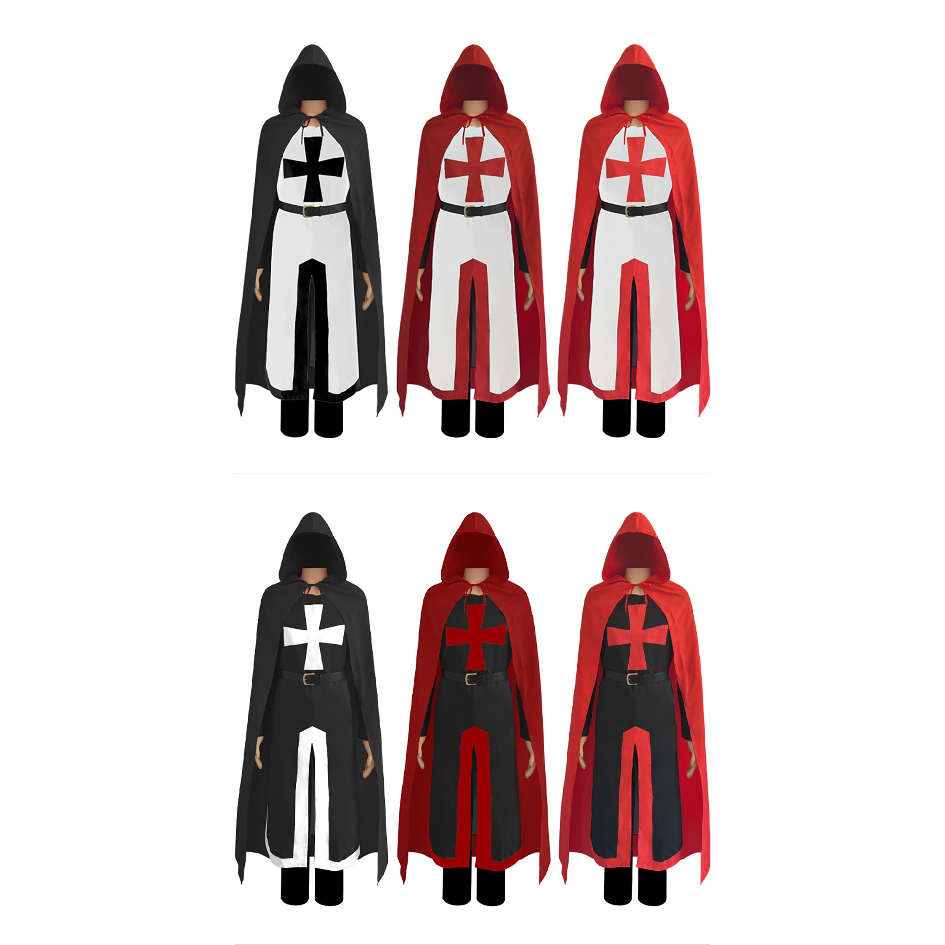 ハロウィン中世十字騎士コートマントルネサンス戦士コスプレハロウィンテンプル騎士