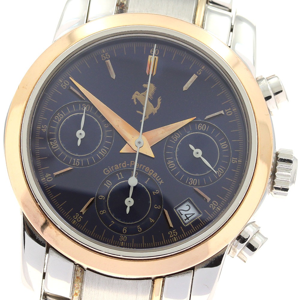 ベルト訳あり ジラール・ペルゴ GIRARD PERREGAUX 8020 フェラーリ クロノグラフ 自動巻き メンズ _930464【中古】