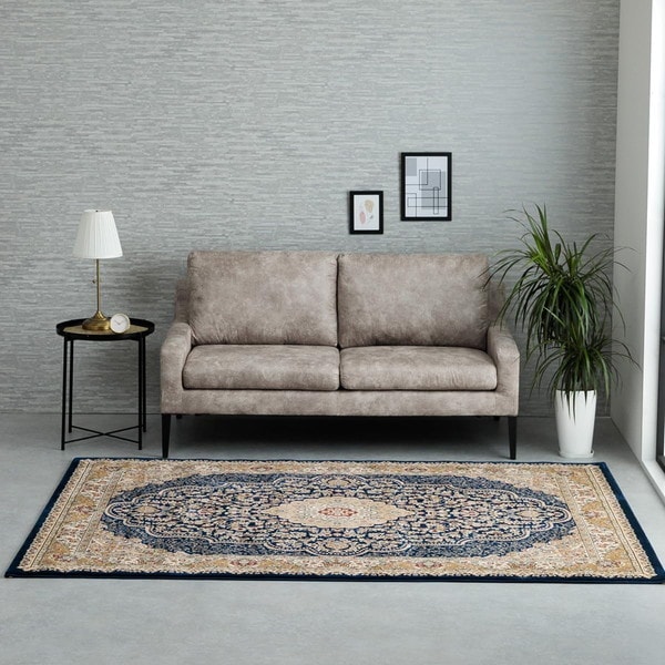 2330629 トルコ製 ウィルトン織り カーペット ベルミラ RUG ネイビー 200250cm メーカー直送