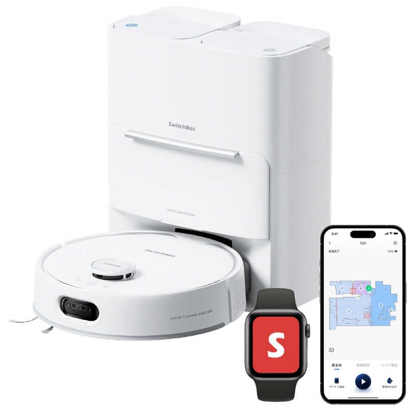 SWITCHBOT　お掃除ロボット SwitchBot S20 ［吸引＋拭くタイプ(水拭き・乾拭き)］　W6602001