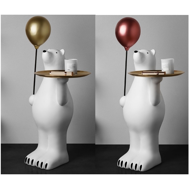 玄関リビングルームに ホッキョクグマのオブジェ トレイ付き 35,000円