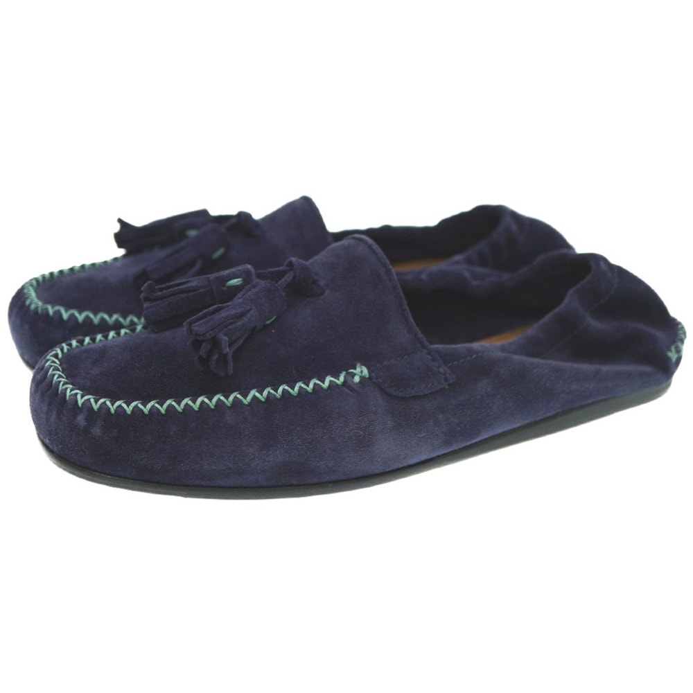 新品同様 サルヴァトーレフェラガモ Fabrizio タッセル ローファー レザーシューズ スウェード ブルー 0093【中古】Salvatore Ferragamo メンズ