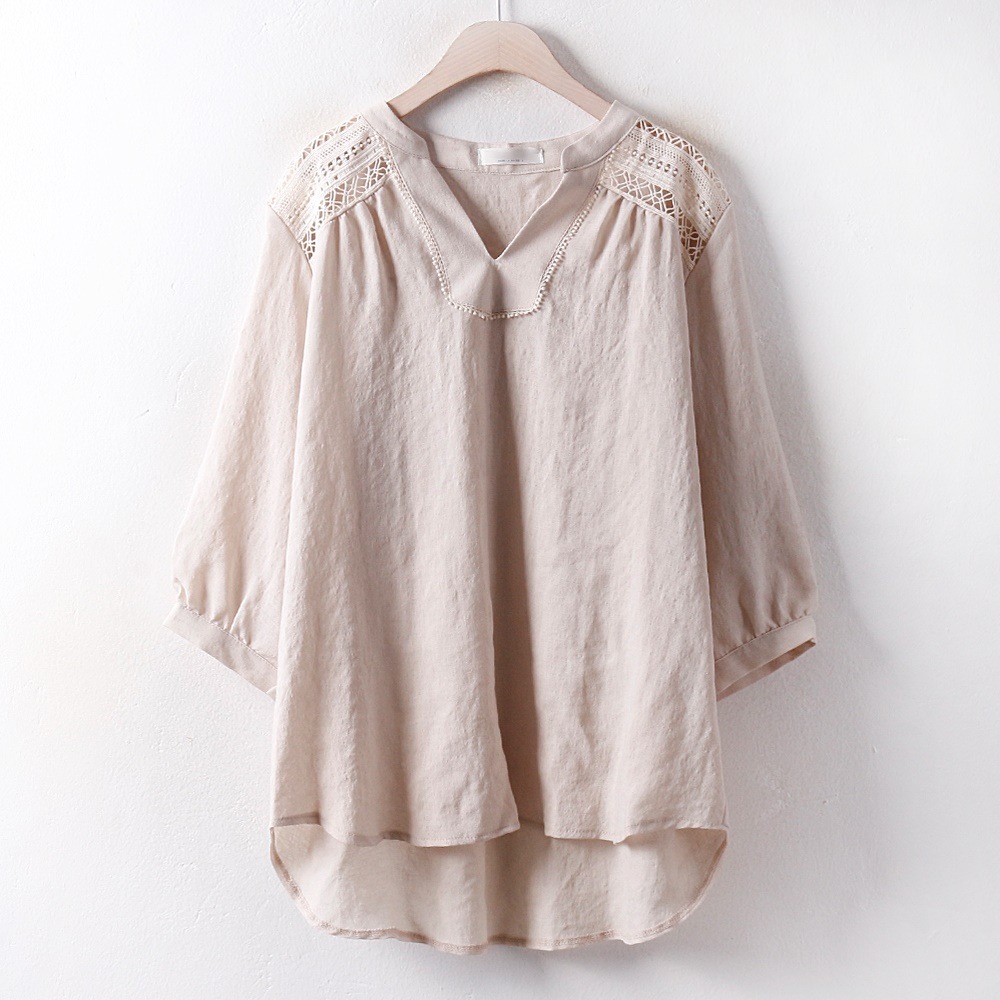 服韓国服ファッション大きいサイズアンドレースブラウスPE2851M808 real bigsize korea fashion