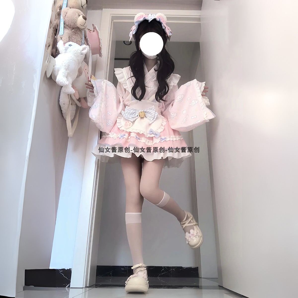 ロリータスカート和風メイド服可愛い大人しなもるスカートクロミャオサンリオロリータ