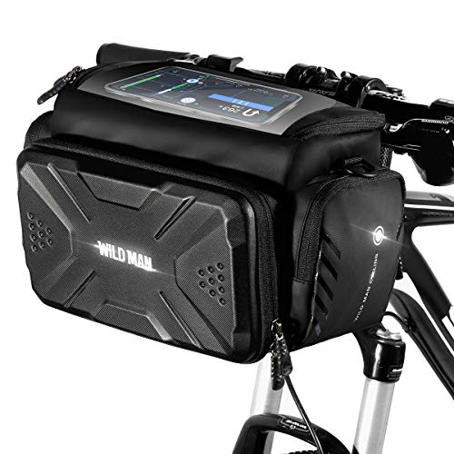 WILD MAN 4L 防雨自転車ハンドルバー収納バッグ タッチスクリーン付き MTBマウンテンロー
